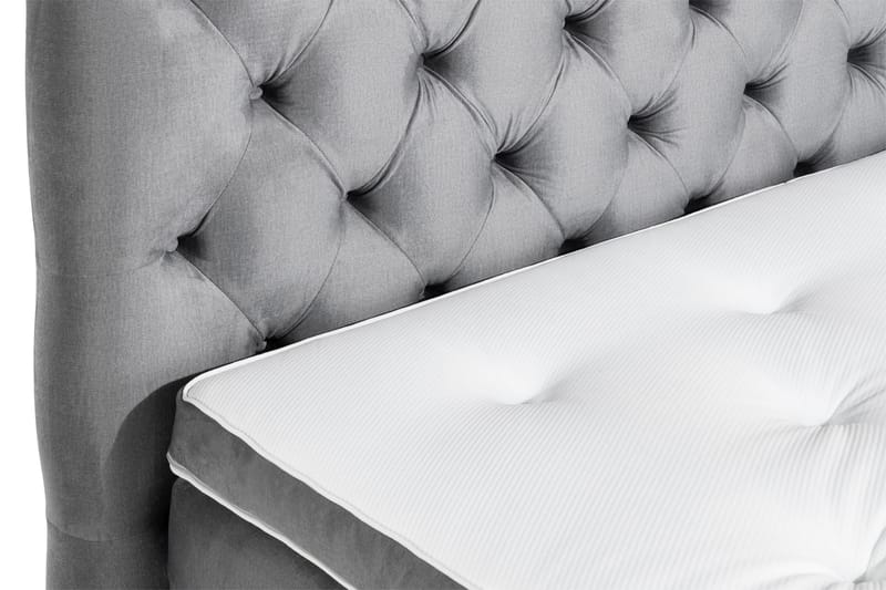 Ella Sengepakke 140x200cm Dypheftet Sengegavl - Lysegrå / Fløyel - Møbler - Senger - Kontinentalsenger