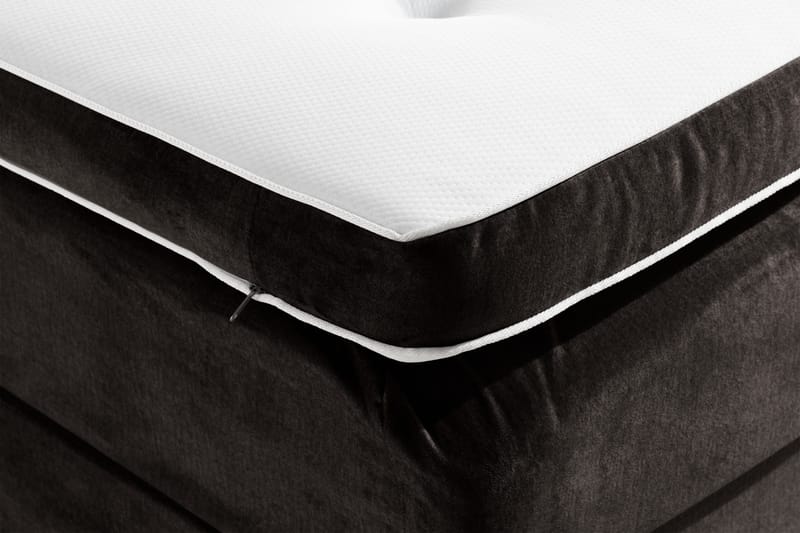 Ella Sengepakke 140x200cm Dypheftet Sengegavl - Mørkegrå / fløyel - Møbler - Senger - Kontinentalsenger