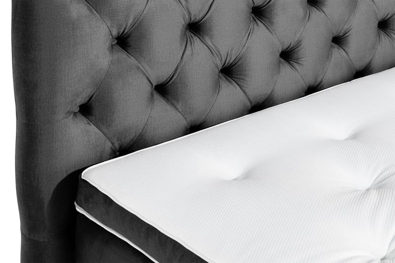 Ella Sengepakke 140x200cm Dypheftet Sengegavl - Mørkegrå / fløyel - Møbler - Senger - Kontinentalsenger