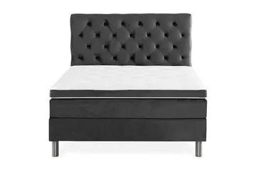 Ella Sengepakke 140x200cm Dypheftet Sengegavl - Mørkegrå / fløyel - Møbler - Senger - Kontinentalsenger