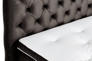 Ella Sengepakke 140x200cm Dypheftet Sengegavl - Mørkegrå / fløyel - Møbler - Senger - Kontinentalsenger