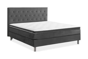 Ella Sengepakke 160x200cm Dypheftet - Mørkegrå / fløyel - Møbler - Senger - Kontinentalsenger