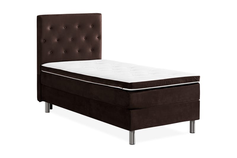 Ella Sengepakke 180x200cm Dypheftet - Brun / Fløyel - Møbler - Senger - Enkeltsenger