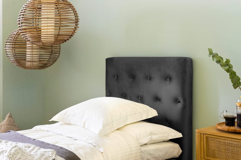 Ella Sengepakke 180x200cm Dypheftet - Mørkegrå / fløyel - Møbler - Senger - Enkeltsenger