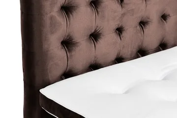 Ella Sengepakke 180x200cm Rutete Sengegavl - Brun / Fløyel - Møbler - Senger - Enkeltsenger