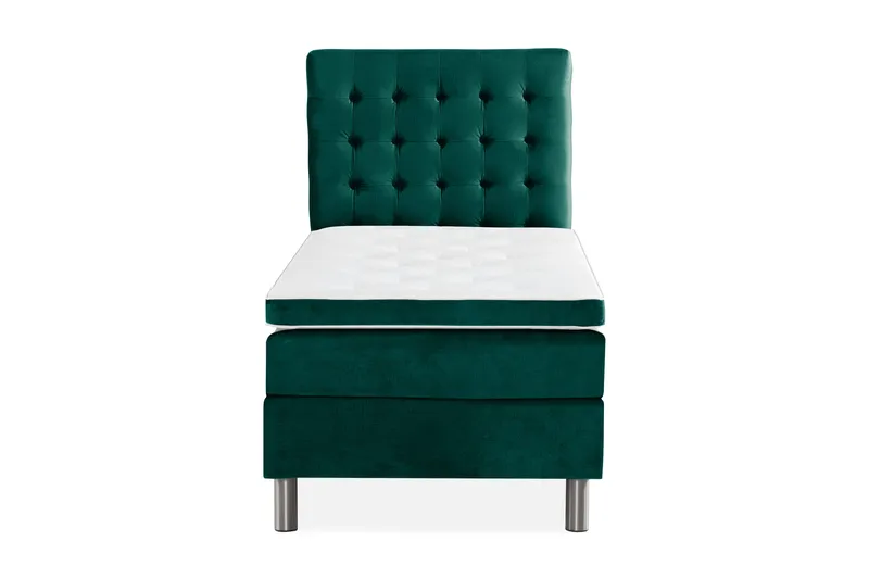 Ella Sengepakke 180x200cm Rutete Sengegavl, Mørkegrønn / Fløyel