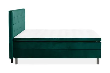 Ella Sengepakke 90x200cm Dypheftet Gavl - Mørkegrønn / Fløyel - Møbler - Senger - Kontinentalsenger