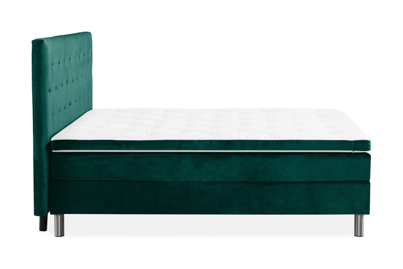 Ella Sengepakke 90x200cm Dypheftet Gavl - Mørkegrønn / Fløyel - Møbler - Senger - Kontinentalsenger