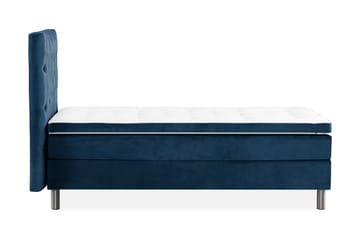 Ella Sengepakke 90x200cm Dypheftet Sengegavl - Mørkeblå / Fløyel - Møbler - Senger - Enkeltsenger