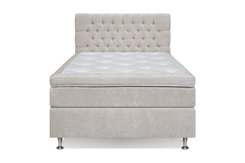 Komplett Sengepakke Estelle 120x200 cm - Beige/Fløyel - Komplett sengepakke - Kontinentalsenger