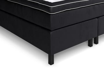 Komplett Sengepakke Estelle 160x200 cm - Svart/Fløyel - Møbler - Senger - Kontinentalsenger