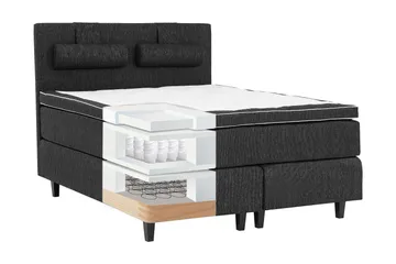 Grand Komplett Sengepakke 180x200 F/M Lateks - Svart - Møbler - Senger - Kontinentalsenger