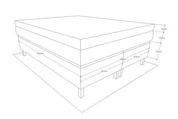 Grand Kontinentalseng 180x200 Sengepakke Svart - Svart - Møbler - Senger - Kontinentalsenger