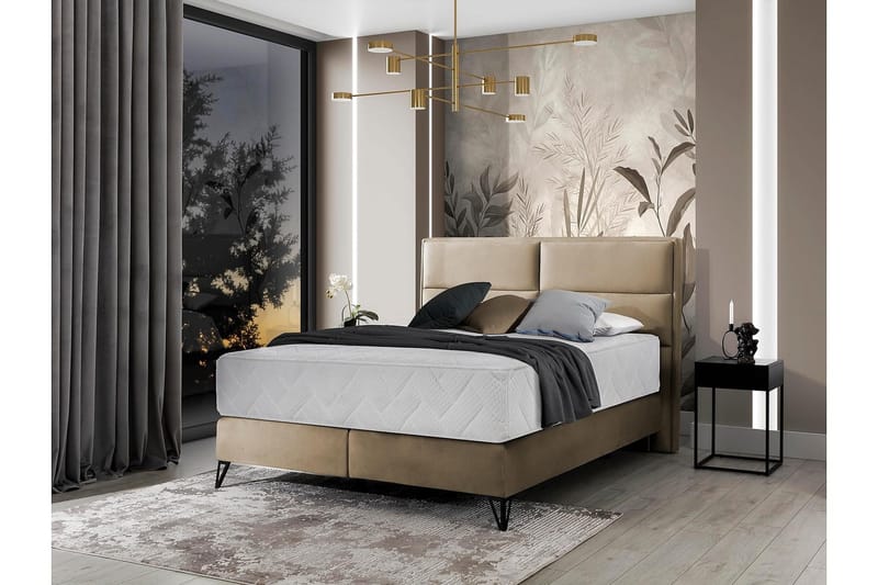 Kasyap Sengepakke Rammeseng 140x200 cm - Beige - Møbler - Senger - Komplett sengepakke