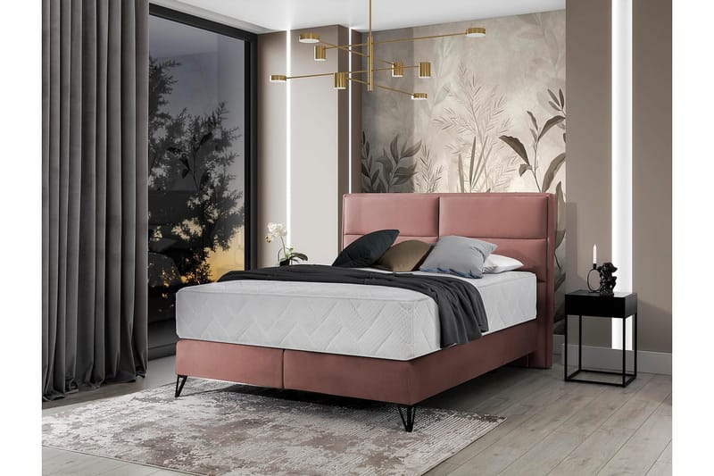 Kasyap Sengepakke Rammeseng 140x200 cm - Rosa - Møbler - Senger - Komplett sengepakke