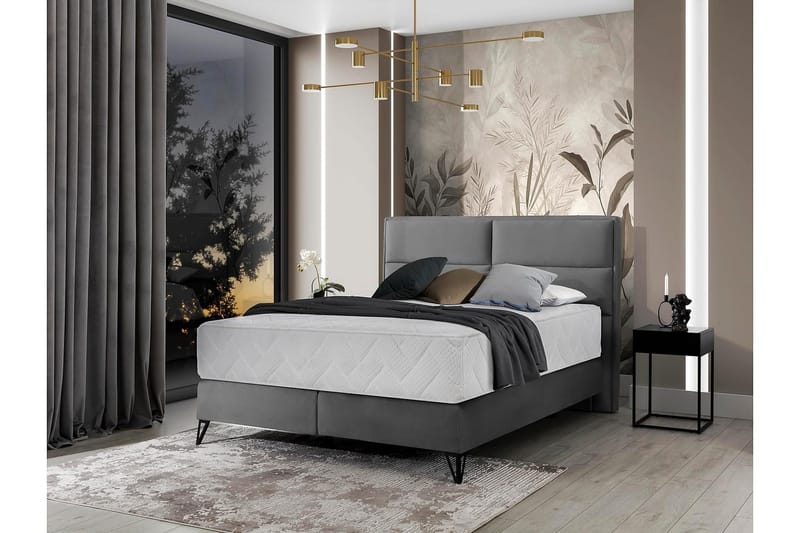 Kasyap Sengepakke Rammeseng 160x200 cm - Grå - Møbler - Senger - Komplett sengepakke