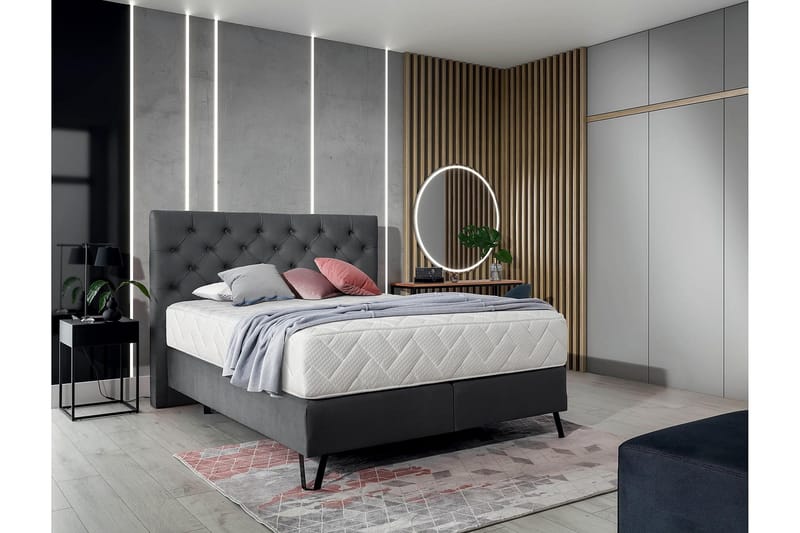 Katsumi Sengepakke Rammeseng 180x200 cm - Grå - Møbler - Senger - Komplett sengepakke