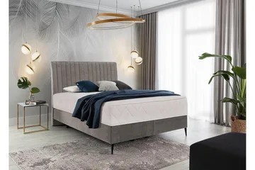 Katsuo Sengepakke Rammeseng 140x200 cm - Grå - Møbler - Senger - Komplett sengepakke