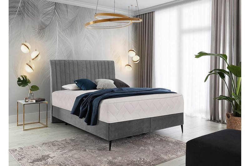 Katsuo Sengepakke Rammeseng 140x200 cm - Grå - Møbler - Senger - Komplett sengepakke