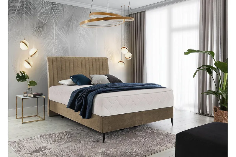 Katsuo Sengepakke Rammeseng 160x200 cm - Beige - Møbler - Senger - Komplett sengepakke
