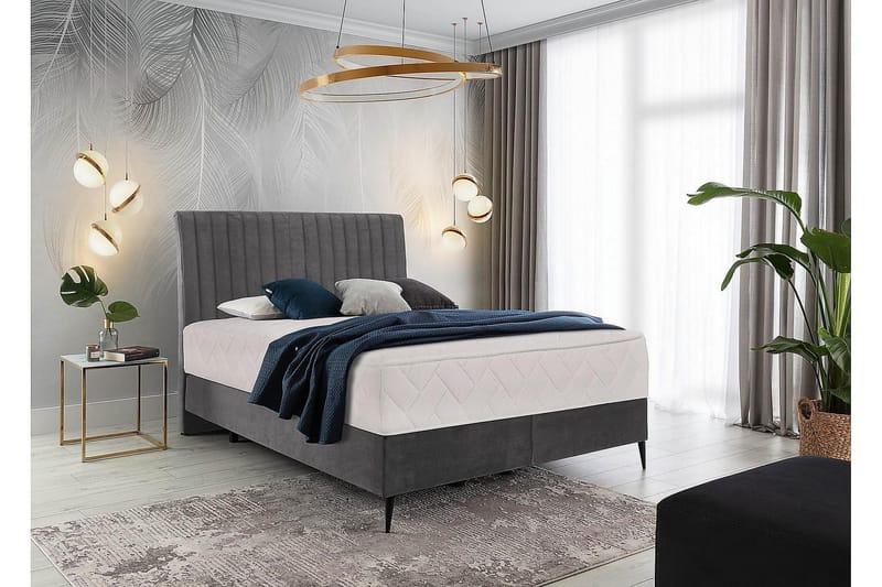 Katsuo Sengepakke Rammeseng 160x200 cm - Grå - Møbler - Senger - Komplett sengepakke