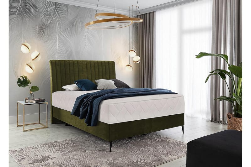 Katsuo Sengepakke Rammeseng 160x200 cm - Mørkegrønn - Møbler - Senger - Komplett sengepakke