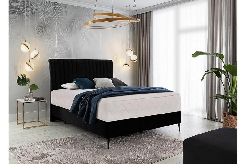 Katsuo Sengepakke Rammeseng 160x200 cm - Svart - Møbler - Senger - Komplett sengepakke