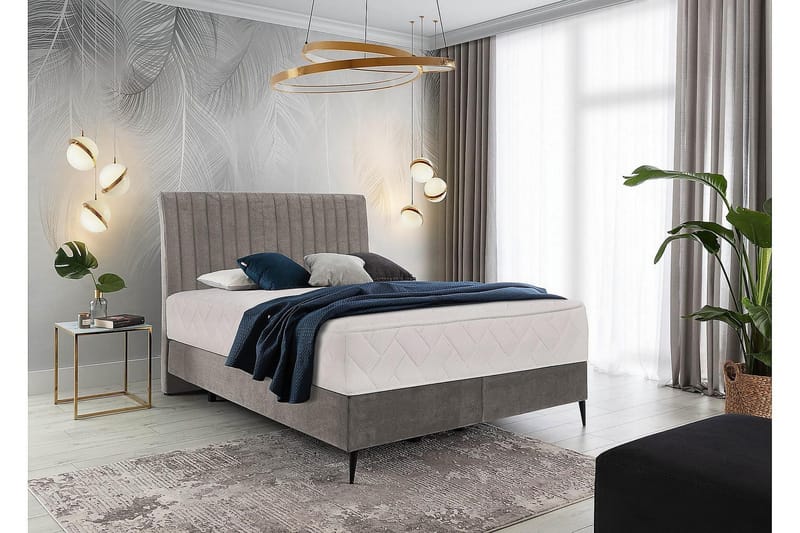 Katsuo Sengepakke Rammeseng 180x200 cm - Grå - Møbler - Senger - Komplett sengepakke