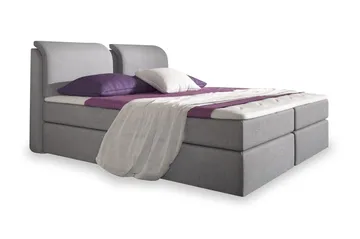Komplett Box Bed Tyler 160x200 Grå - Grå - Møbler - Senger - Komplett sengepakke