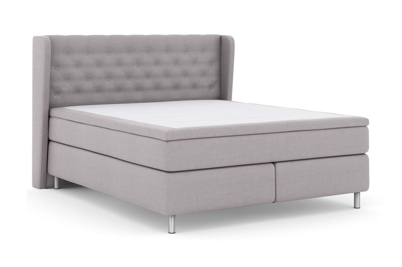 Komplett Sengepakke Choice No 5 180x200 Fast/Medium Lateks - Lysegrå|Metallben - Møbler - Senger - Kontinentalsenger