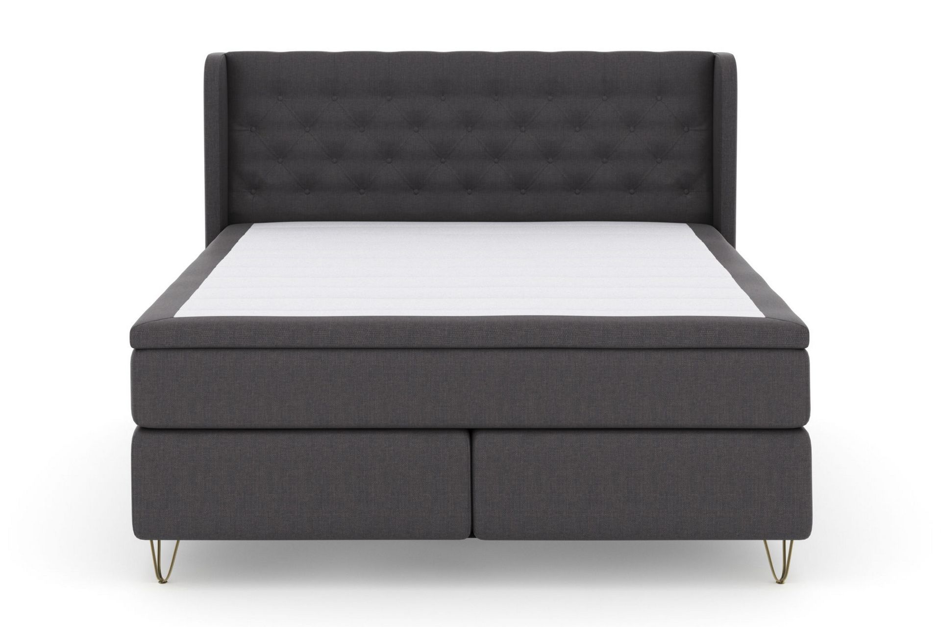 Komplett Sengepakke Choice No 5 210x210 Fast Lateks - Mørkegrå|V-formede Metallben - Møbler - Senger - Kontinentalsenger