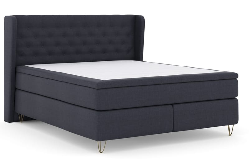 Komplett Sengepakke Choice No 5 210x210 Medium Lateks - Blå|V-formede Metallben - Møbler - Senger - Kontinentalsenger