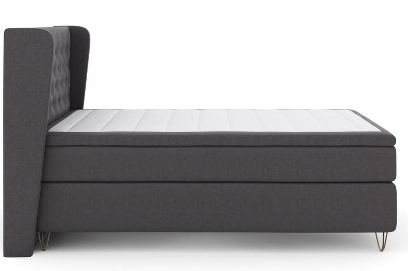 Komplett Sengepakke Choice No 6 140x200 Fast Watergel - Mørkegrå|V-formede Metallben - Møbler - Senger - Kontinentalsenger