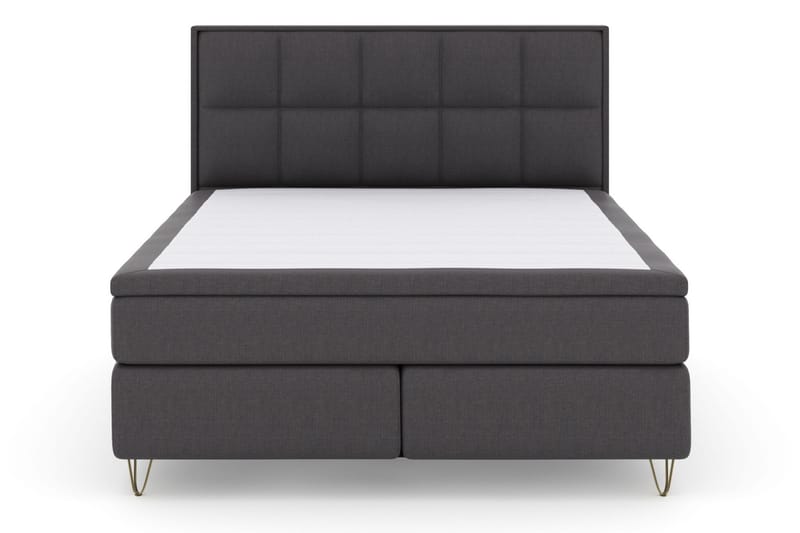 Komplett Sengepakke Choice No 6 180x200 Fast/Medium Watergel - Mørkegrå|V-formede Metallben - Møbler - Senger - Kontinentalsenger