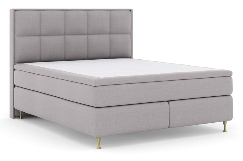 Komplett Sengepakke Choice No 6 180x200 Medium Memory/Pocket - Lysegrå|Gullben - Møbler - Senger - Kontinentalsenger