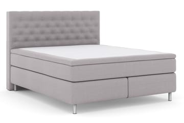 Komplett Sengepakke Choice No 6 210x210 Fast Watergel - Lysegrå|Metallben - Møbler - Senger - Kontinentalsenger