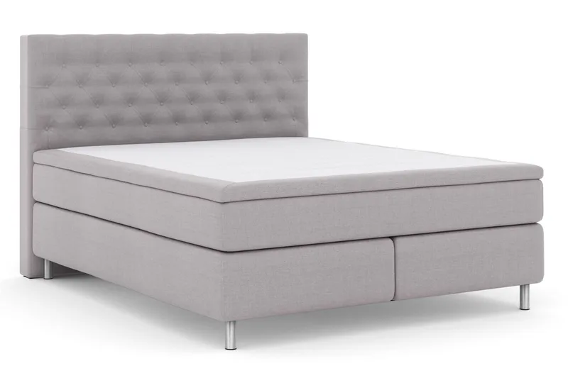 Komplett Sengepakke Choice No 6 210x210 Fast Watergel - Lysegrå|Metallben - Møbler - Senger - Kontinentalsenger