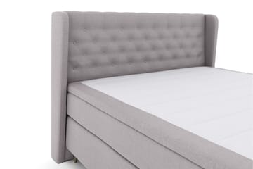 Komplett Sengepakke Choice No 6 210x210 Fast/Medium Watergel - Lysegrå|V-formede Metallben - Møbler - Senger - Kontinentalsenger