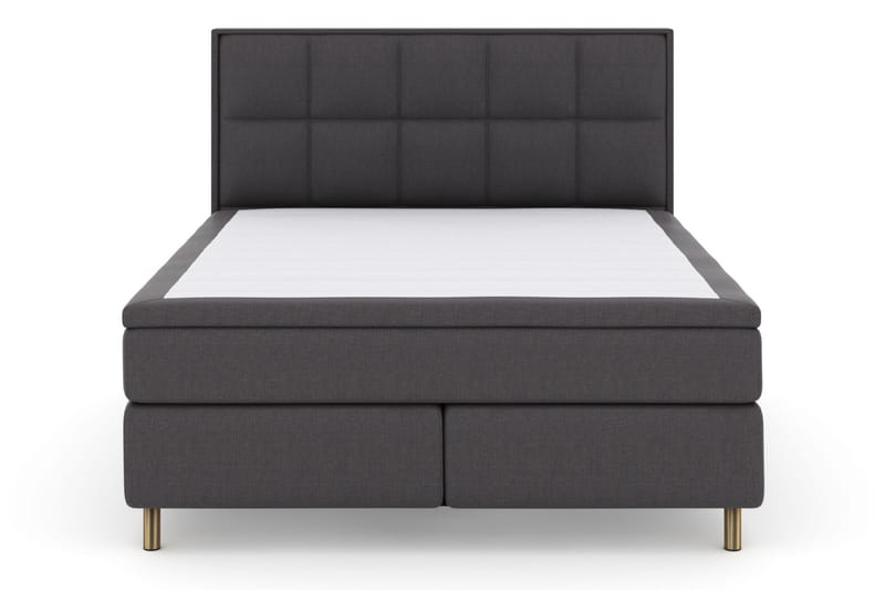 Komplett Sengepakke Choice No 6 210x210 Fast/Medium Watergel - Mørkegrå|Kobberben - Møbler - Senger - Kontinentalsenger