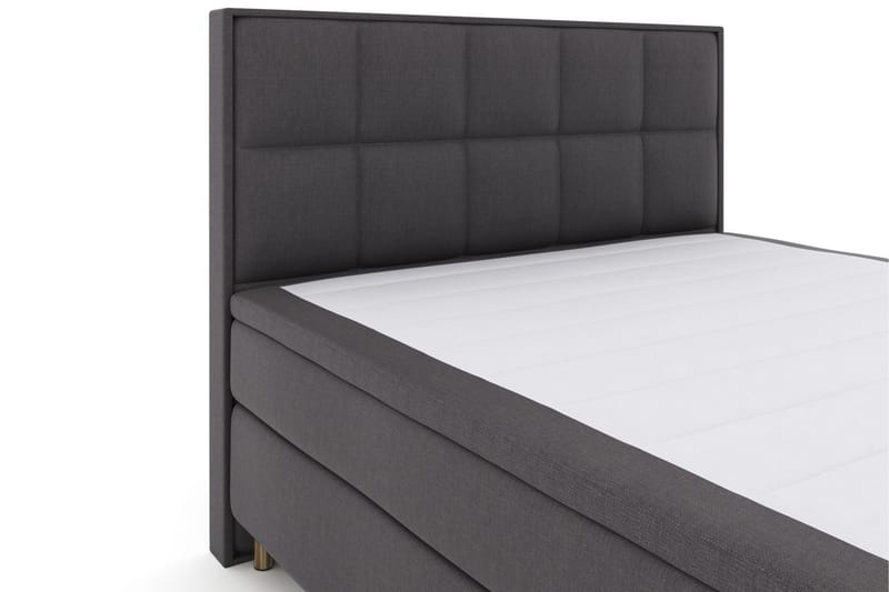 Komplett Sengepakke Choice No 6 210x210 Fast/Medium Watergel - Mørkegrå|Kobberben - Møbler - Senger - Kontinentalsenger