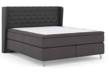 Komplett Sengepakke Choice No 6 210x210 Fast/Medium Watergel - Mørkegrå|V-formede Metallben - Møbler - Senger - Kontinentalsenger
