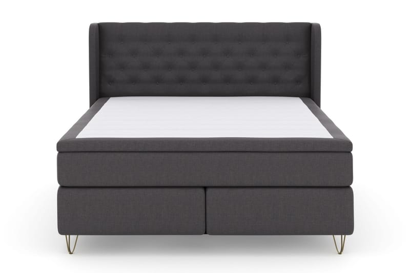 Komplett Sengepakke Choice No 6 210x210 Fast/Medium Watergel - Mørkegrå|V-formede Metallben - Møbler - Senger - Kontinentalsenger