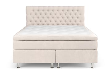 Komplett Sengepakke Estelle 210x210 cm - Beige - Møbler - Senger - Kontinentalsenger