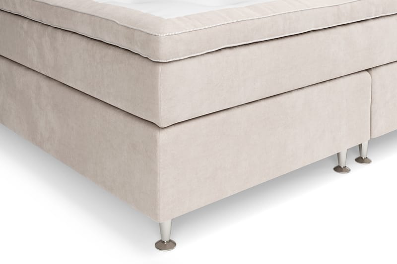 Komplett Sengepakke Estelle 210x210 cm - Beige/Fløyel - Kontinentalsenger - Komplett sengepakke