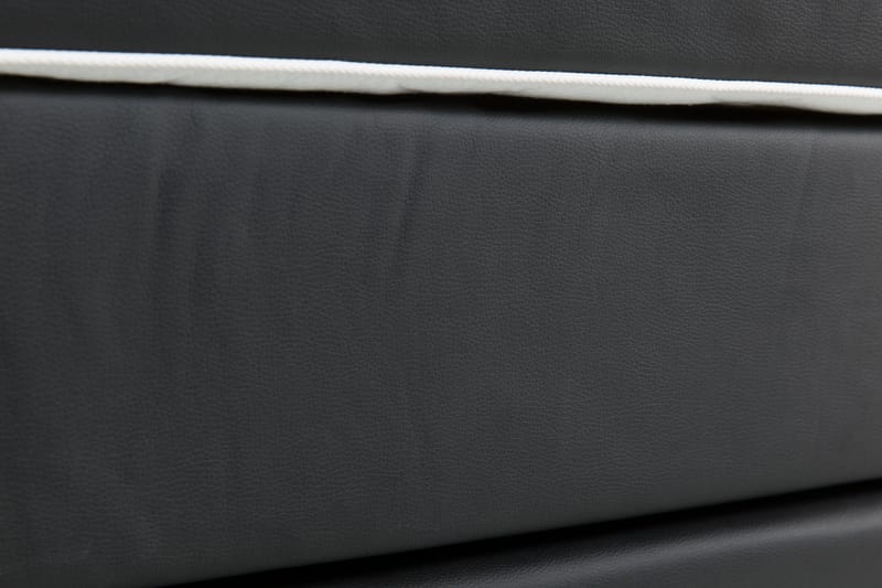 Komplett sengepakke Romance Lyx 160 cm Svart PU - Svarte Firkantben - Kontinentalsenger - Dobbeltsenger - Komplett sengepakke