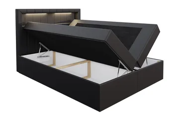 Kontinentalseng 120x200 Svart - Svart - Møbler - Senger - Komplett sengepakke
