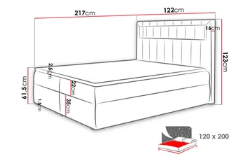 Kontinentalseng 120x200 Svart - Svart - Møbler - Senger - Komplett sengepakke