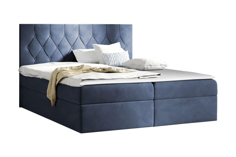 Kontinentalseng 184x208 cm - Bl�å - Senger med oppbevaring - Komplett sengepakke