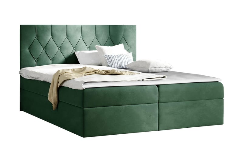 Kontinentalseng 184x208 cm - Gr�ønn - Senger med oppbevaring - Komplett sengepakke