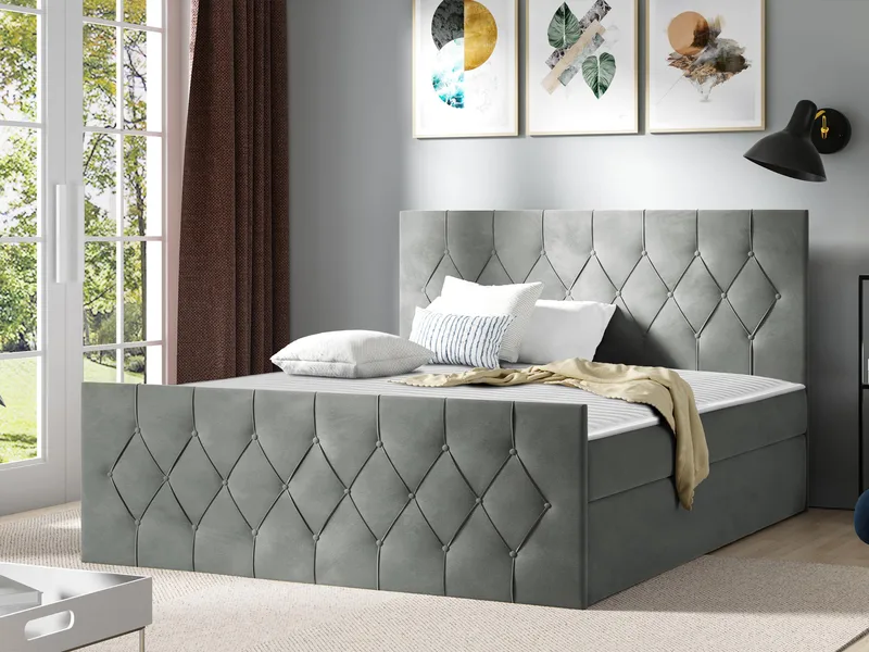 Kontinentalseng 187x216 cm - Grå - Møbler - Senger - Komplett sengepakke